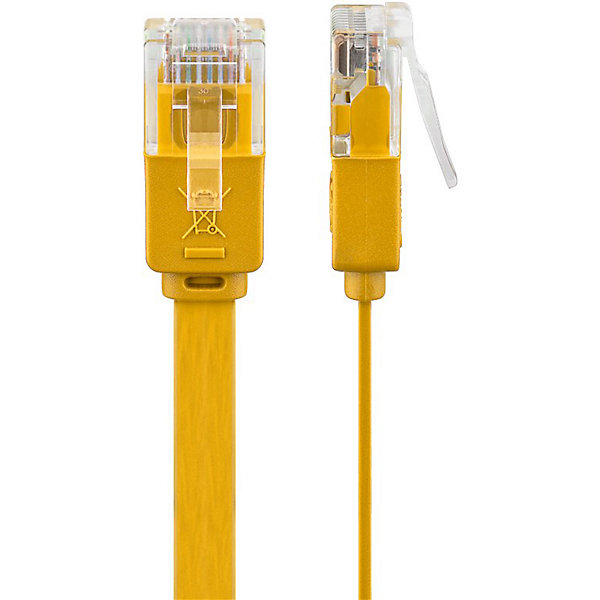 Câble RJ45 Cat6 1m non Blindé plat jaune GOOBAY