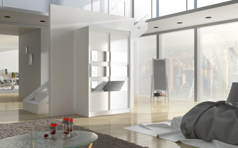 Szafa przesuwna z lustrem KOLORADO 120 White