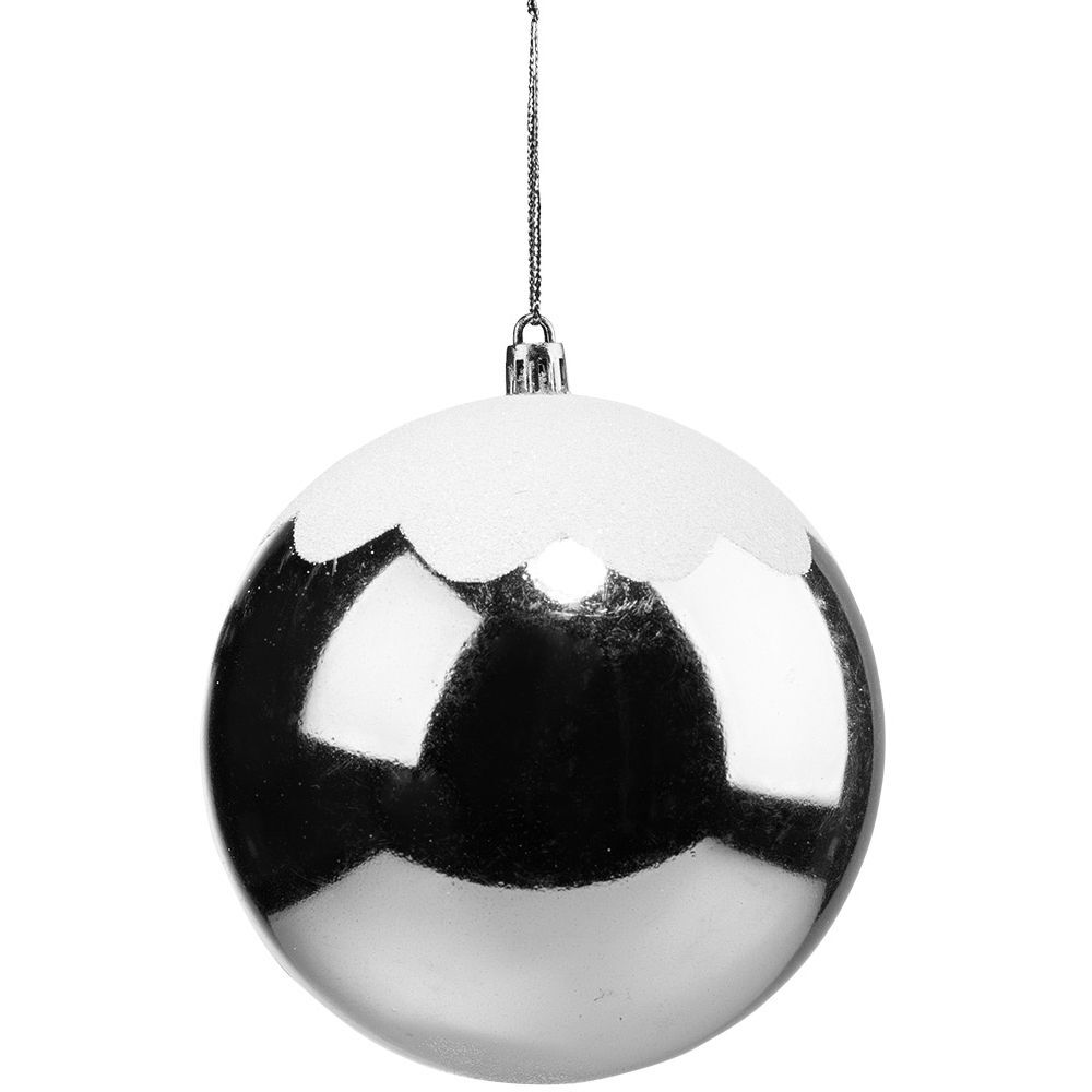 Boule de No&euml;l gris argenté Ø12 cm x5