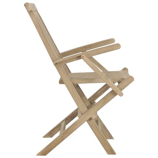 NNEVL Folding Garden Chairs 2 pcs Grey 56x61x89 cm Solid Wood Teak