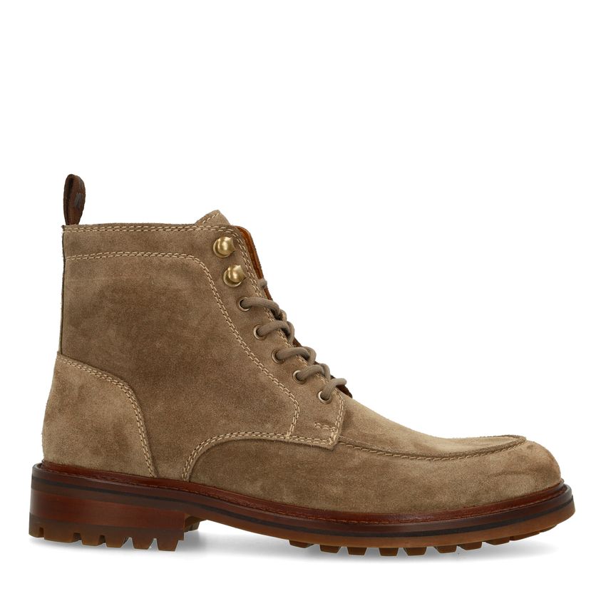 Manfield Taupe suède veterboots