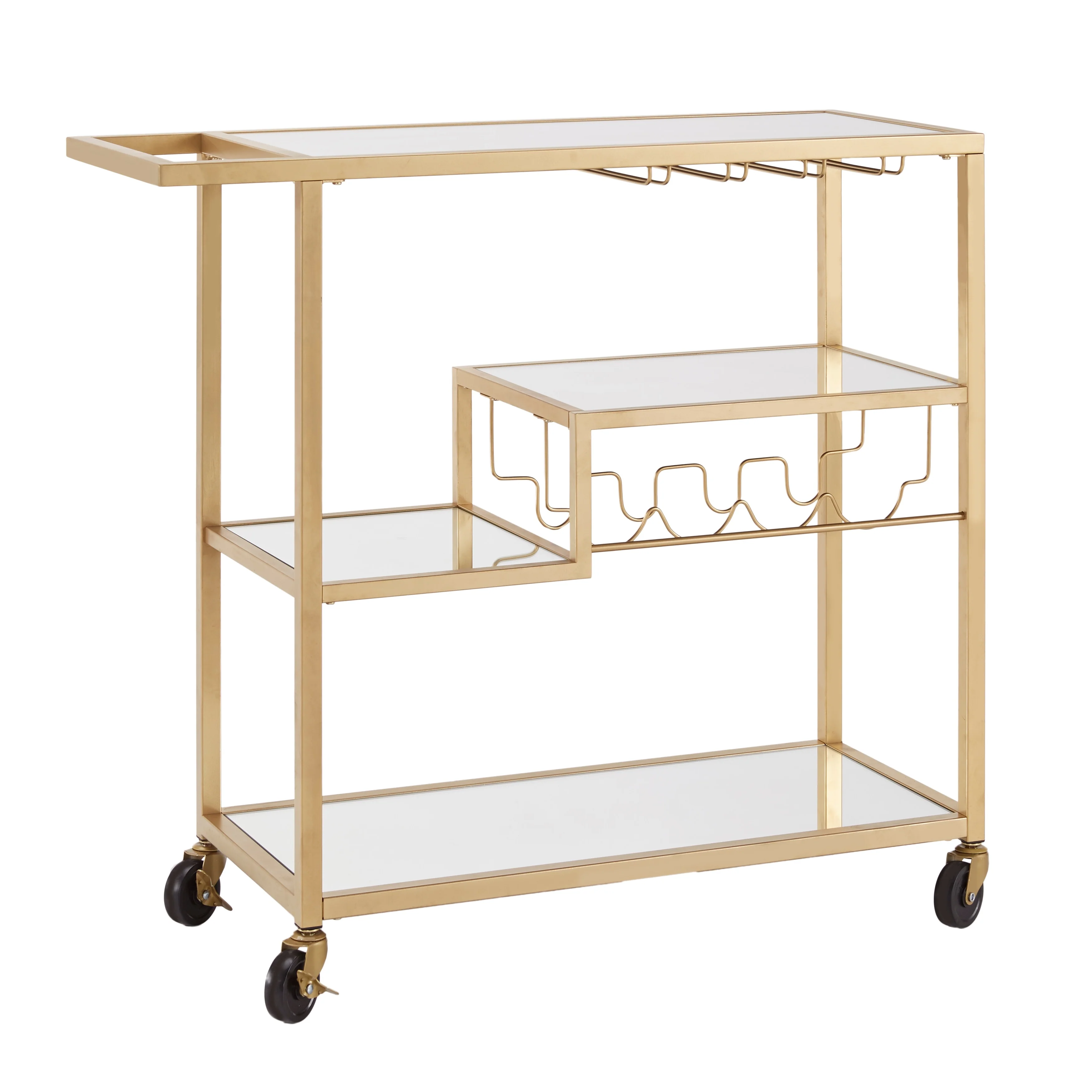 Metropolitan Mirrored Glass Top Metal Bar Cart by iNSPIRE Q Bold