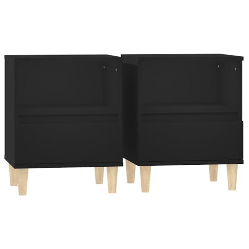 NNEVL Bedside Cabinets 2 pcs Black 40x35x50 cm