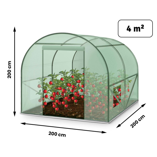 Tunel foliowy ogrodowy szklarnia 2x2m 4m2 zielony Plonos