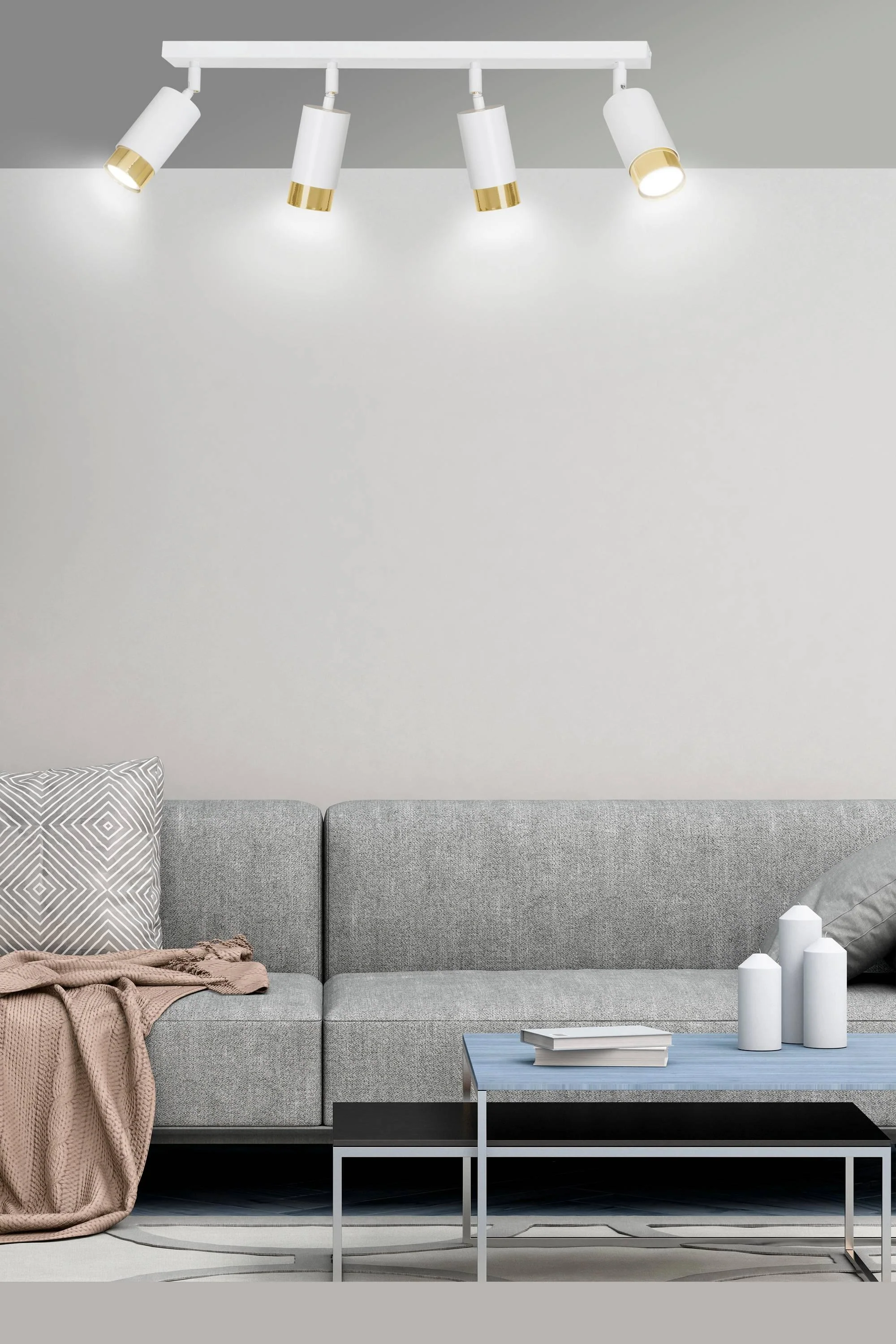 4-lichts plafondlamp Haru