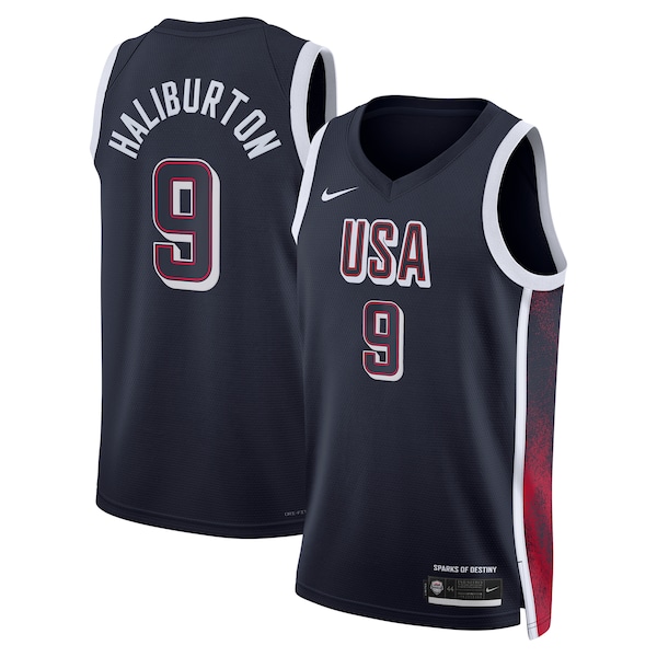 Tyrese Haliburton Men's USA Basketball Nike Unisex 2024 Swingman Player Jersey - Navy