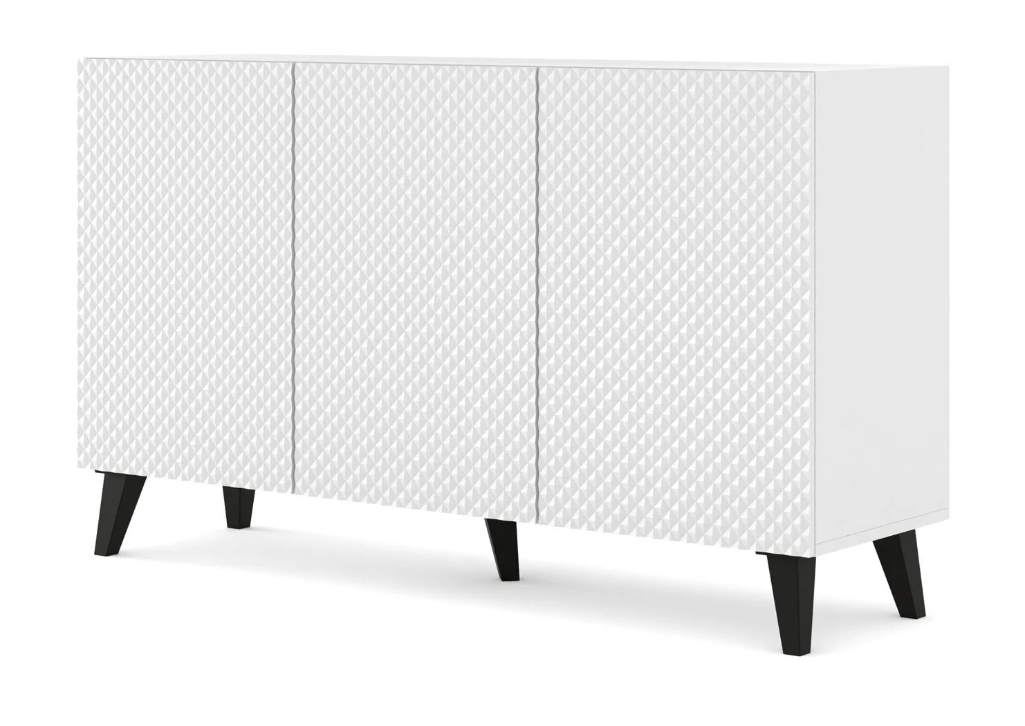 Komoda Ravenna C 150 cm 3D frez biały połysk