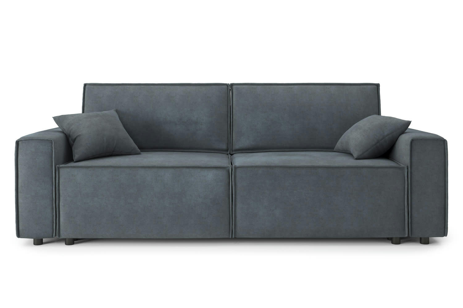 MIRA - Canapé droit convertible en velours 3 places gris souris