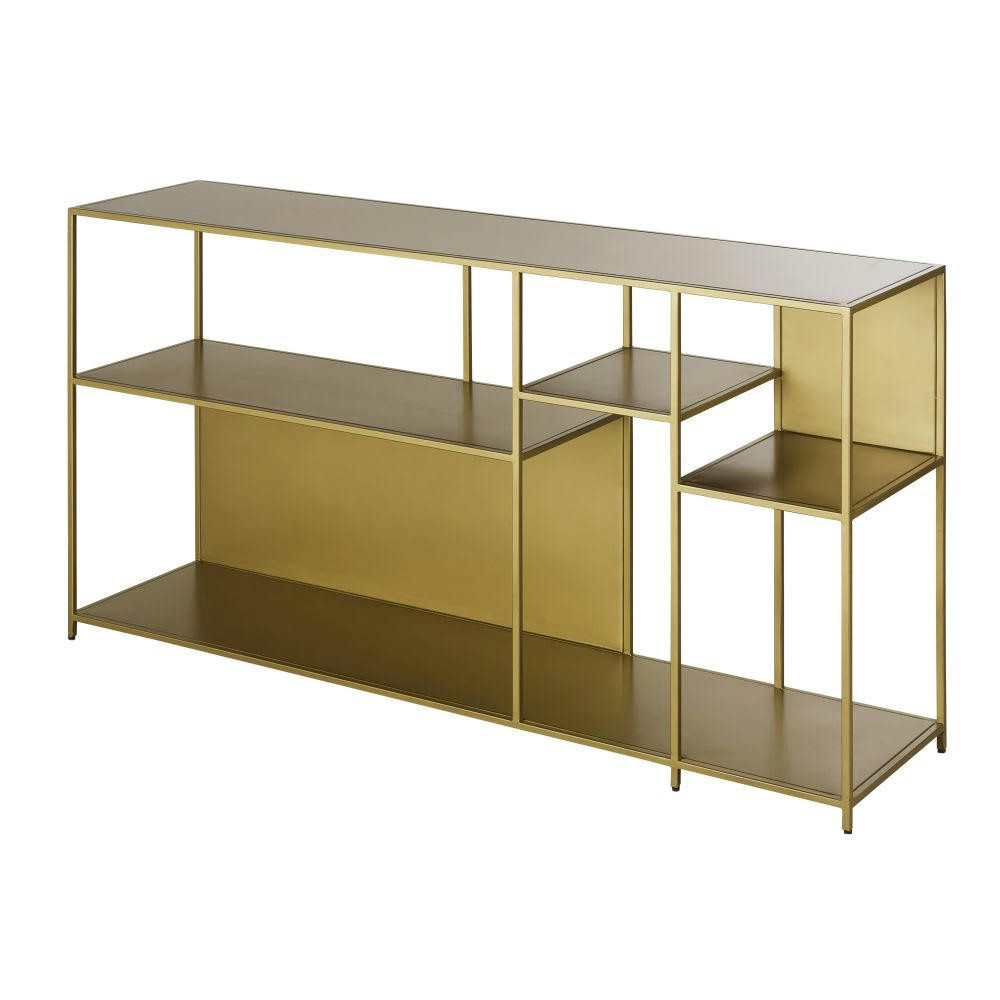 Simply - Etagère basse en métal coloris laiton