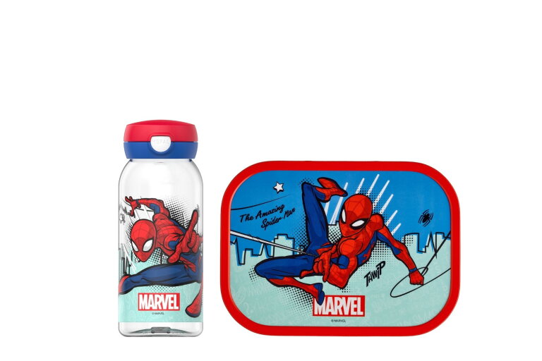 Campus lunchset (drinkfles met flipdop   lunchbox) - Spiderman