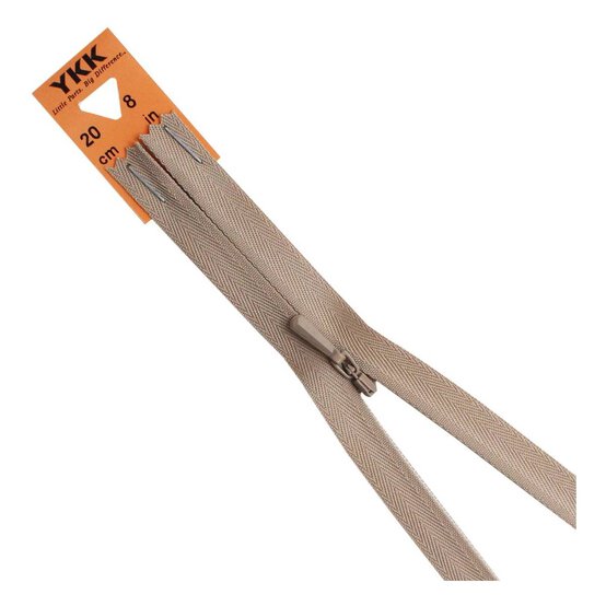 YKK Fawn Concealed Zip 20cm