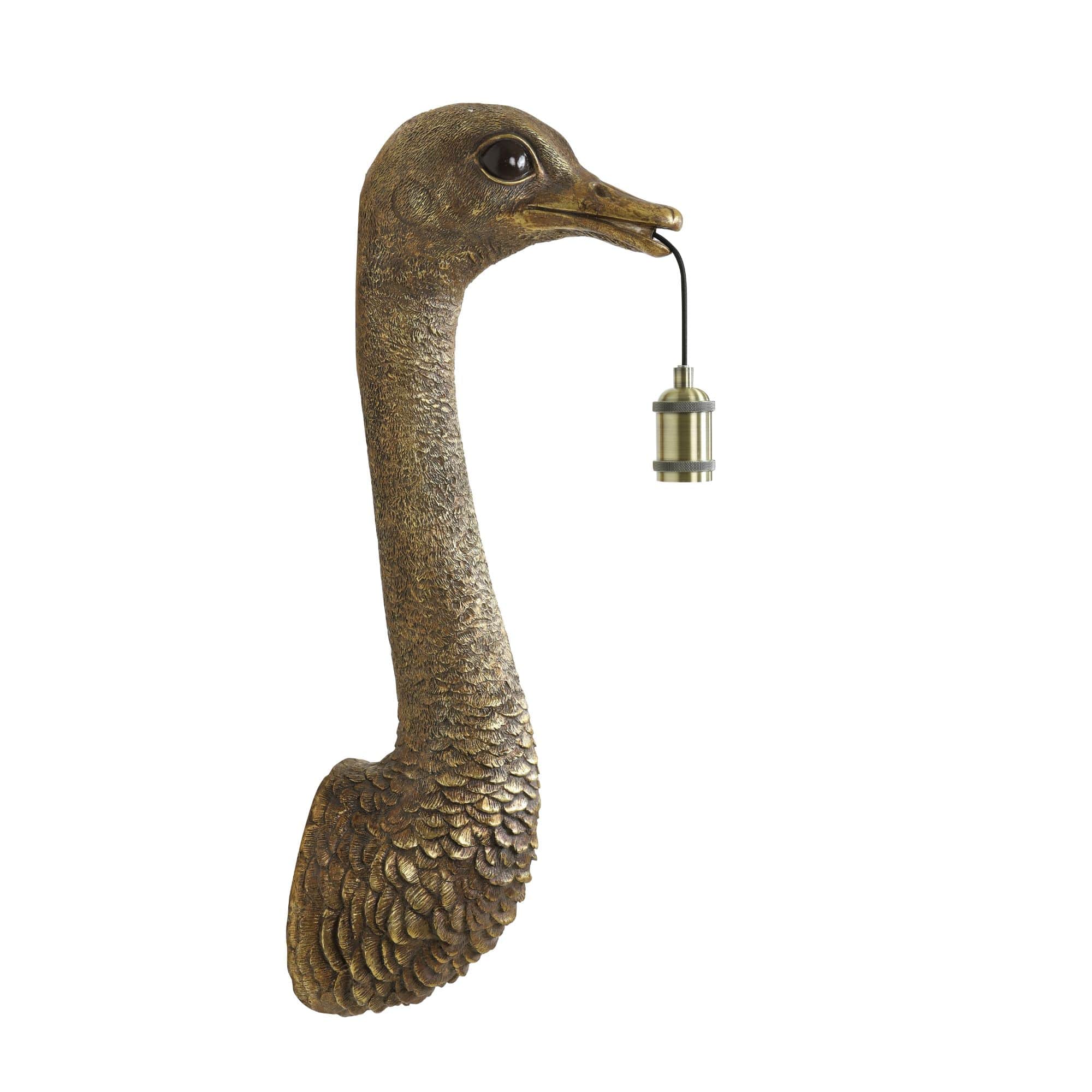 Light & Living wandlamp Ostrich - brons - 25x19x72cm