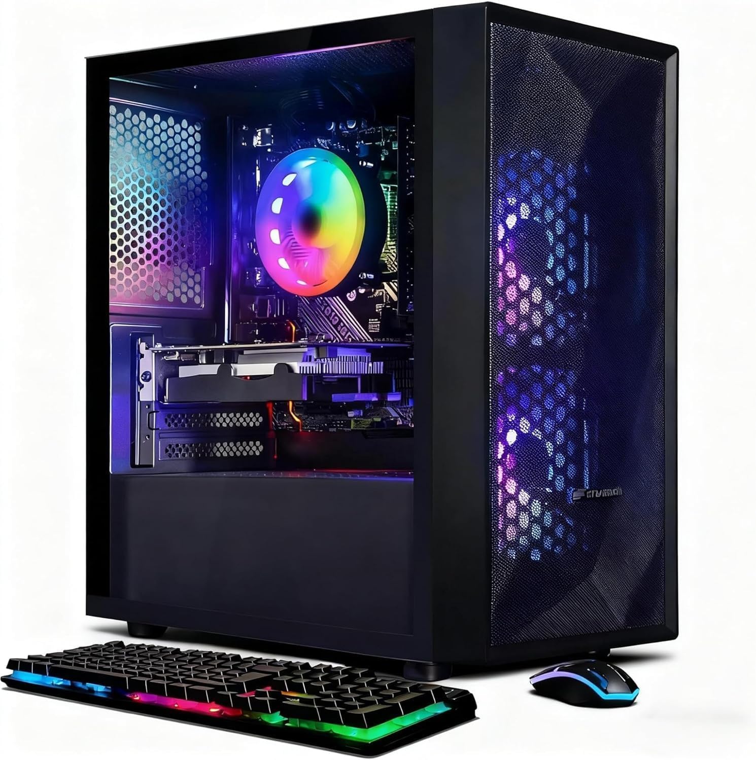 STGAubron Prebuilt Gaming PC Desktop  Radeon RX 550 4G  Intel Core i5 up to 3.6GHz  16G RAM  512G SSD  WiFi 6  BT 5.0  RGB Fan x2  Windows 11 Home