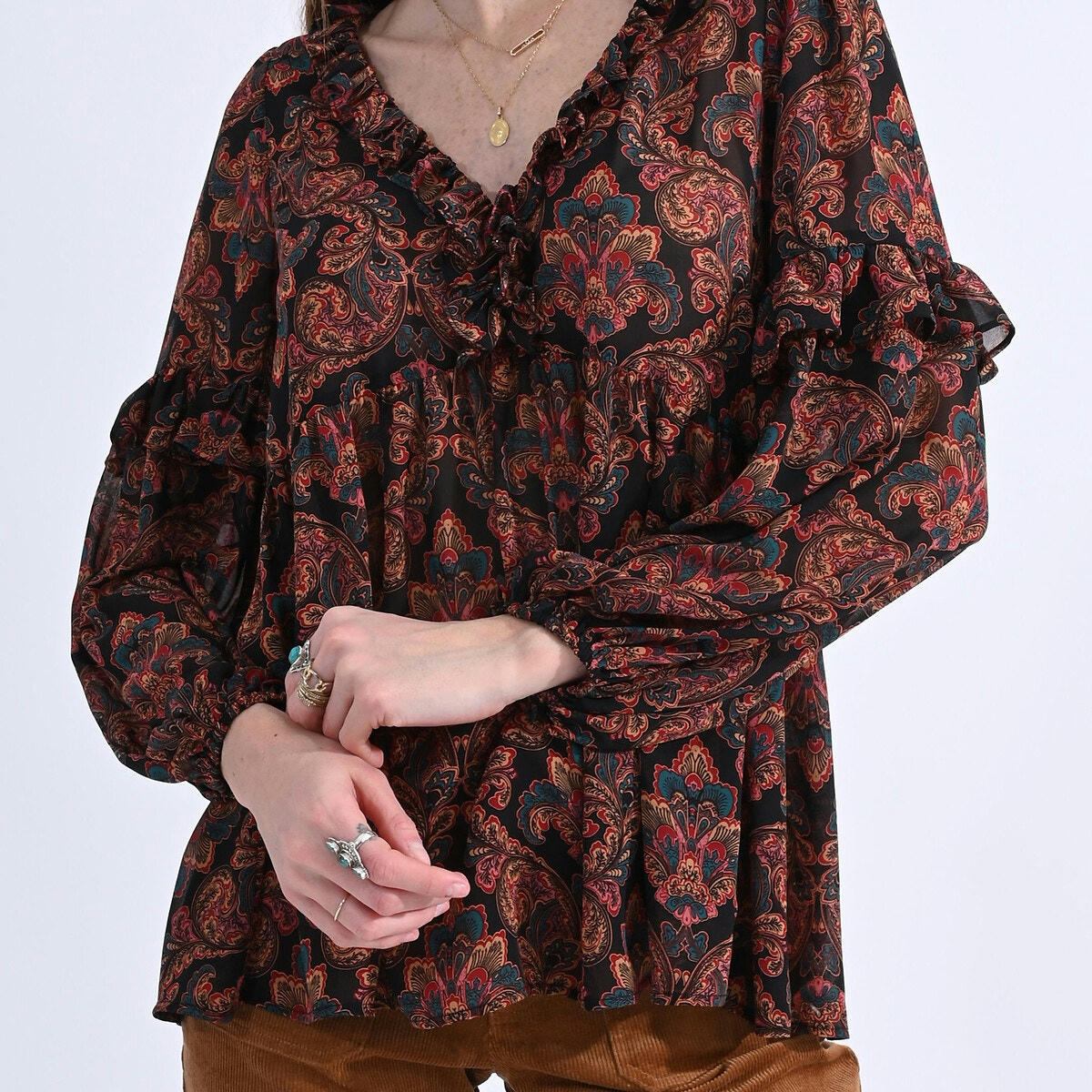 Blouse  imprimée à volants