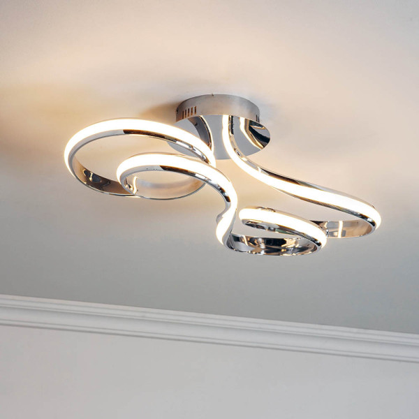 Lampa sufitowa ARIA pętla chromowana-biała LED 42W 3000K 2100lm IP20 Endon
