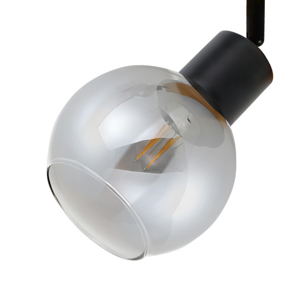 Lampa sufitowa czarna-jasne drewno-dymiona BAREL 2xE27x25W Italux