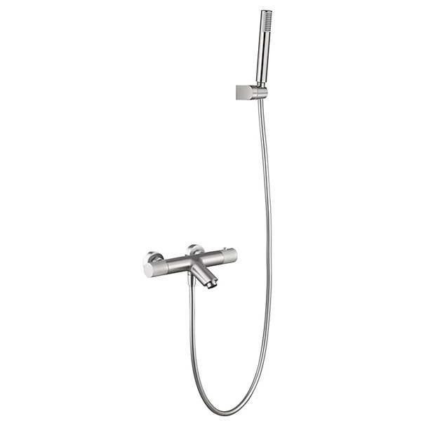Mitigeur baignoiredouche thermostatique nickel brosse en laiton et zamak