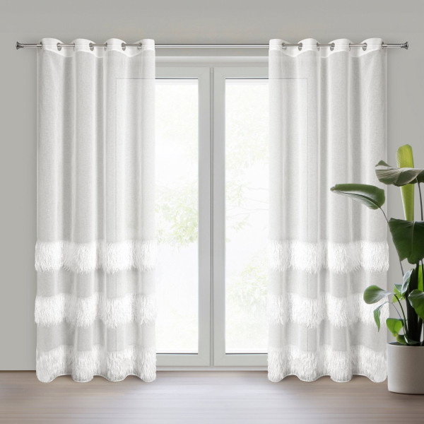 Firana na przelotkach MARGARET 140X250 kremowa