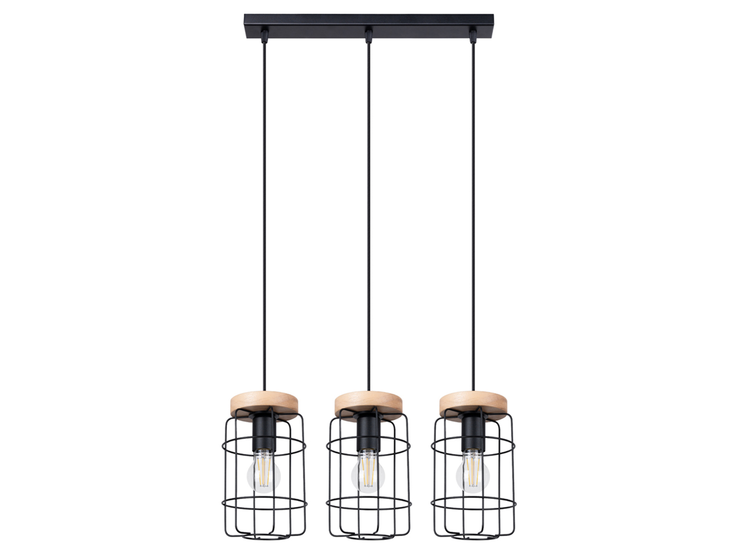 Lampa wisząca Gotto 3-punktowa stalowa czarna