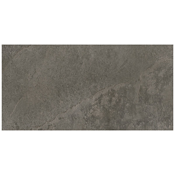Carrelage sol extérieur en grès cérame émaillé effet pierre anthracite l.60 x L.30 x ép.0.8 cm Ardesi