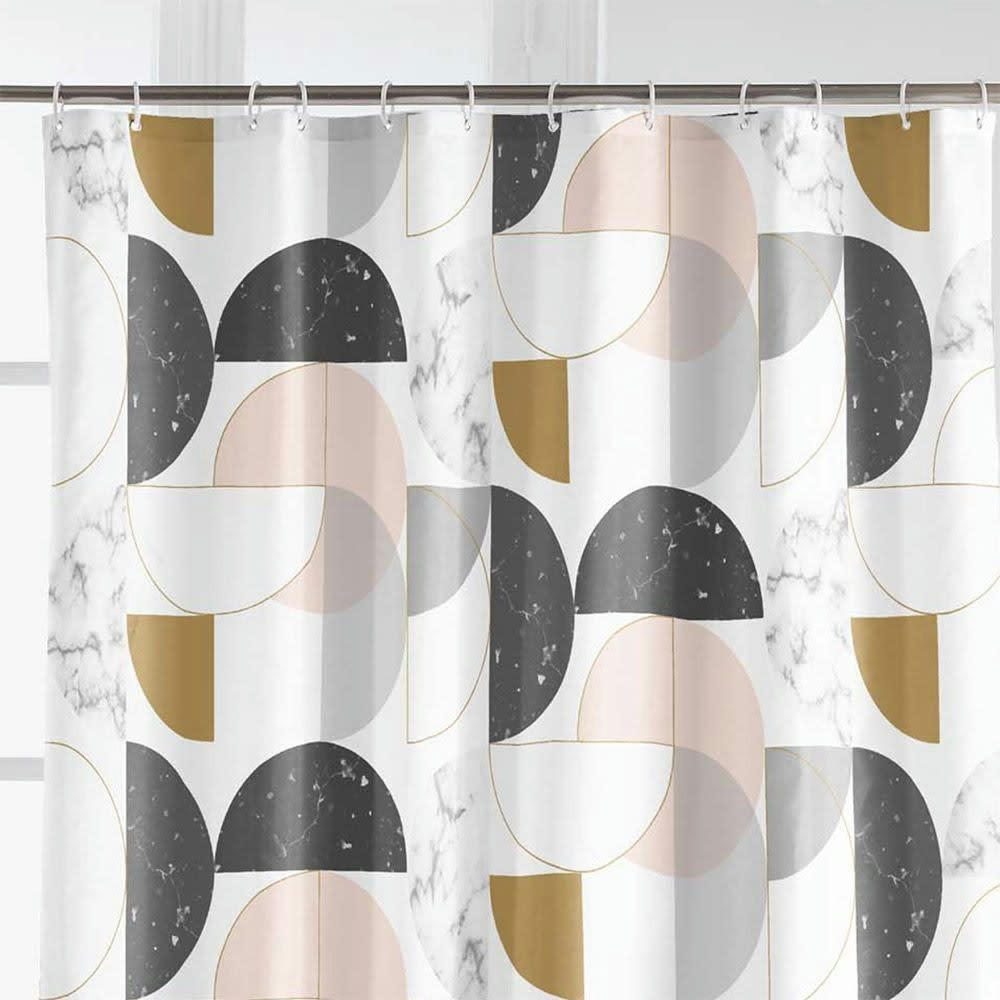 GÉOMARBRE - Rideau de douche rose 180x200cm