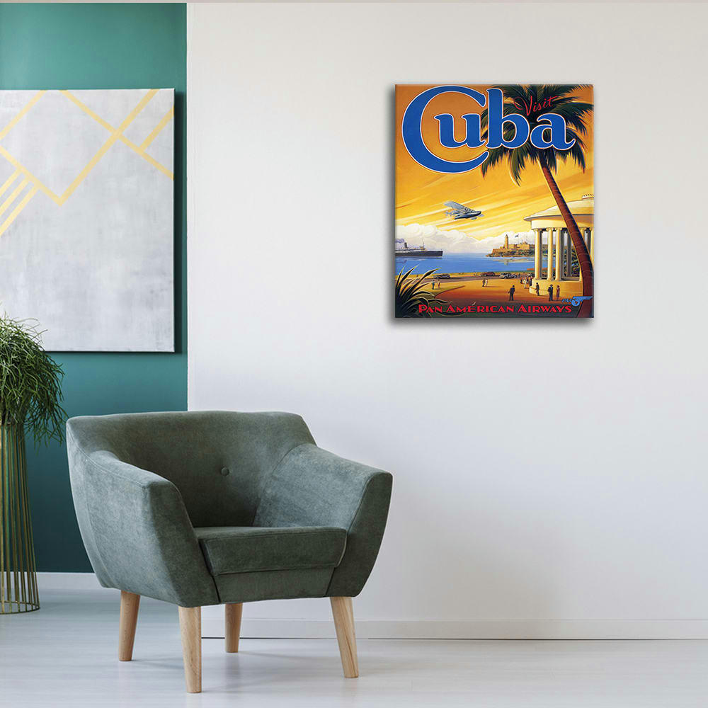 - Tableau affiche touristique vintage Cuba 50x60cm