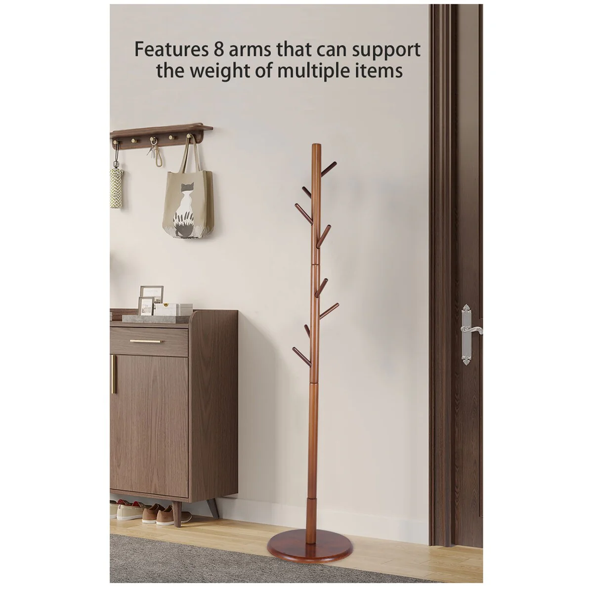 Wooden Brown Coat Rack