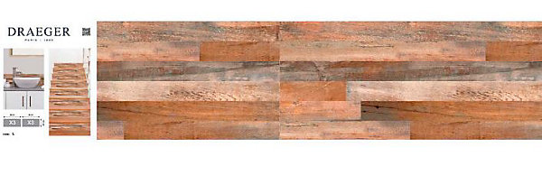 6 bandes adhésives motif texture bois L.4,8 x H.195 x l.0,4cm