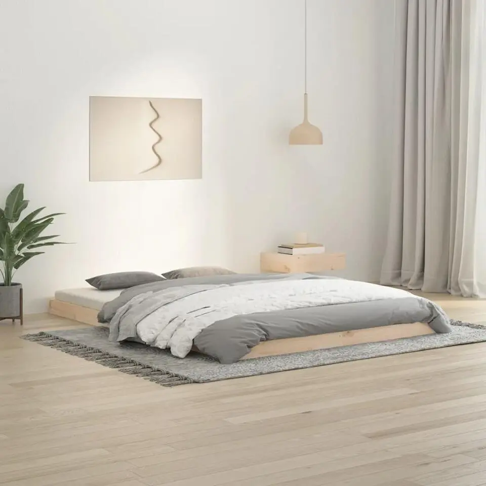vidaXL - Bed frame pallet - Naturel - Grenenhout - 140x200 cm