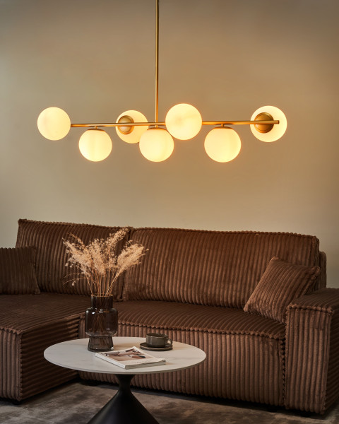 Lampa sufitowa 7 punktowa złota