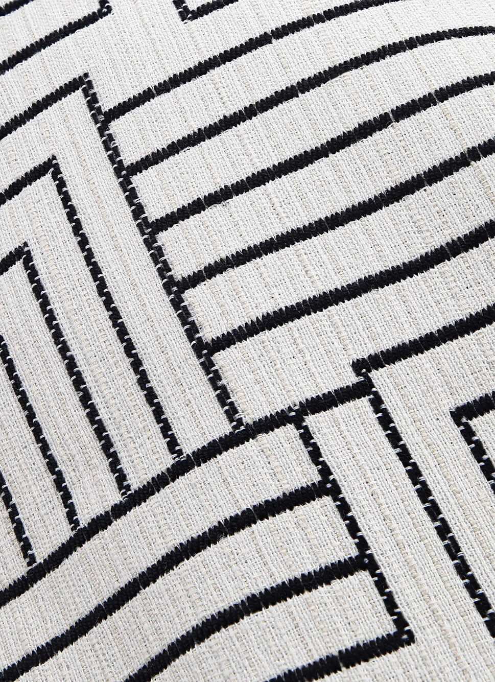 HOUSSE DE COUSSIN JACQUARD BLANC / NOIR