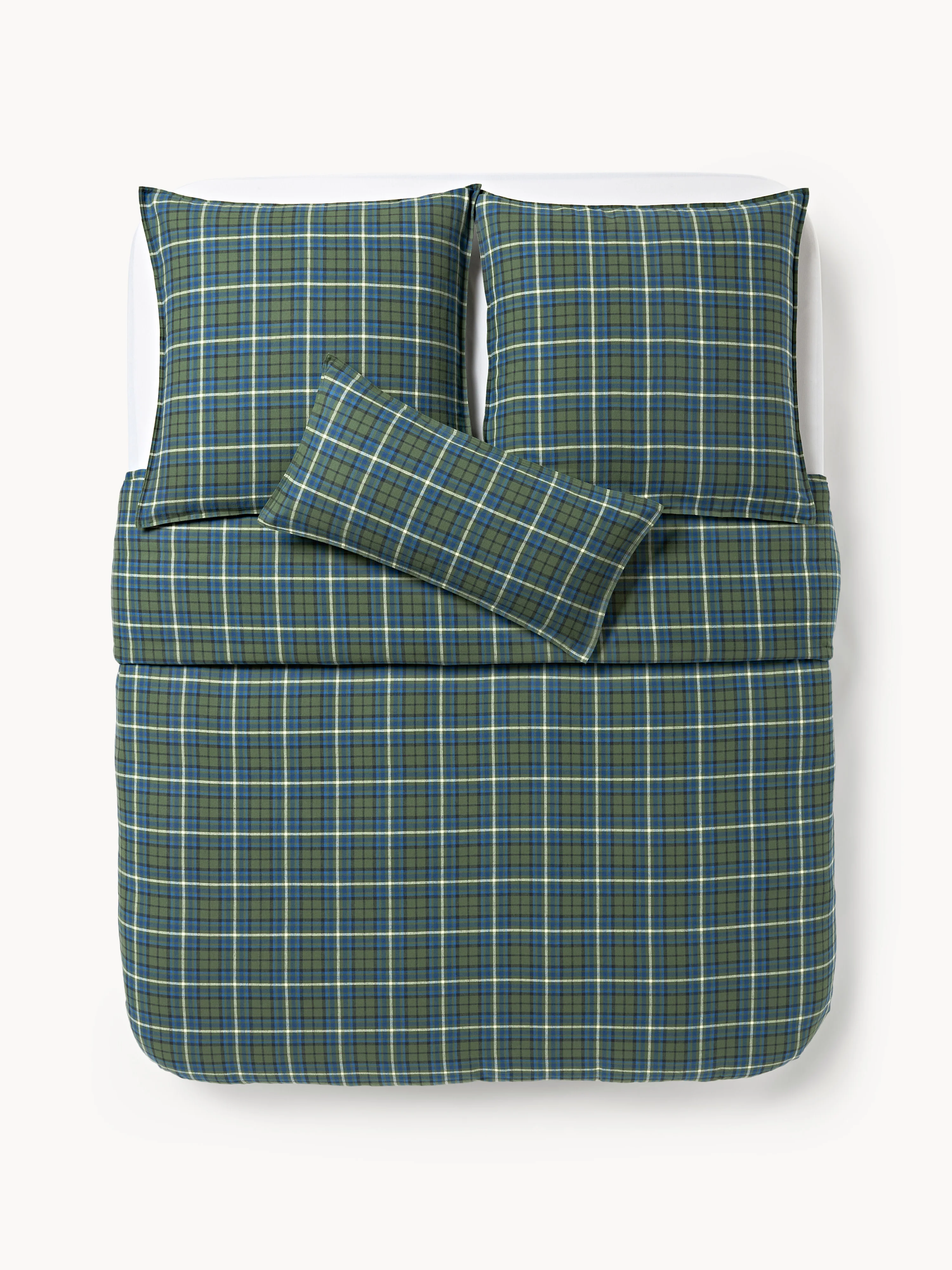 Karierter Flanell-Bettdeckenbezug Linsay