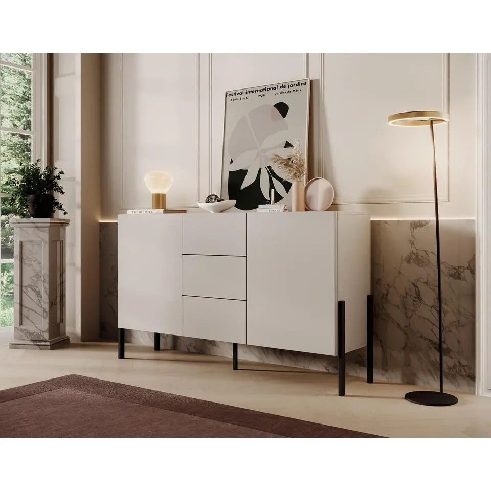 Meubella - Dressoir Jordy - Beige - 154 cm