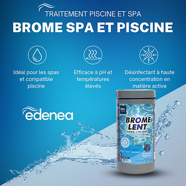 Brome Spa Et Piscine - Pastille 20G - Boite 1 kg - Edg - Désinfection Lente Et Permanente Sans Chlore