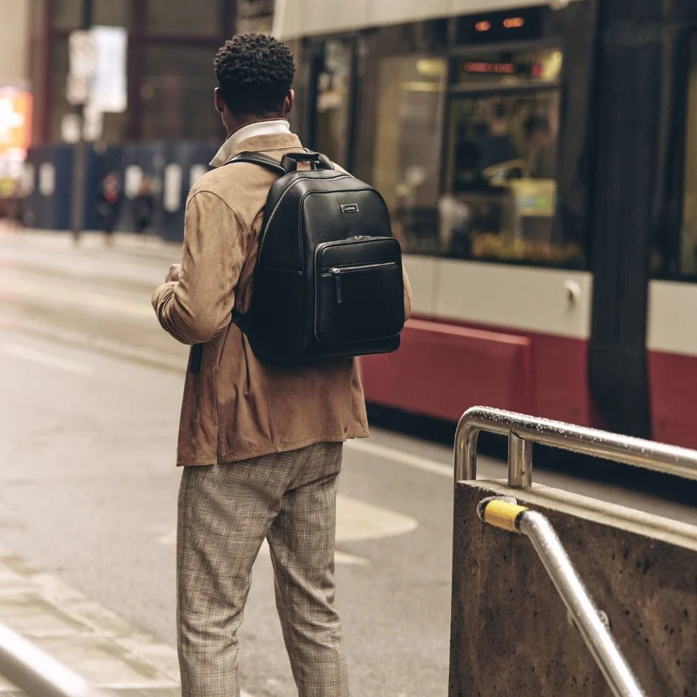 The Blake - Black Vegan Leather Backpack