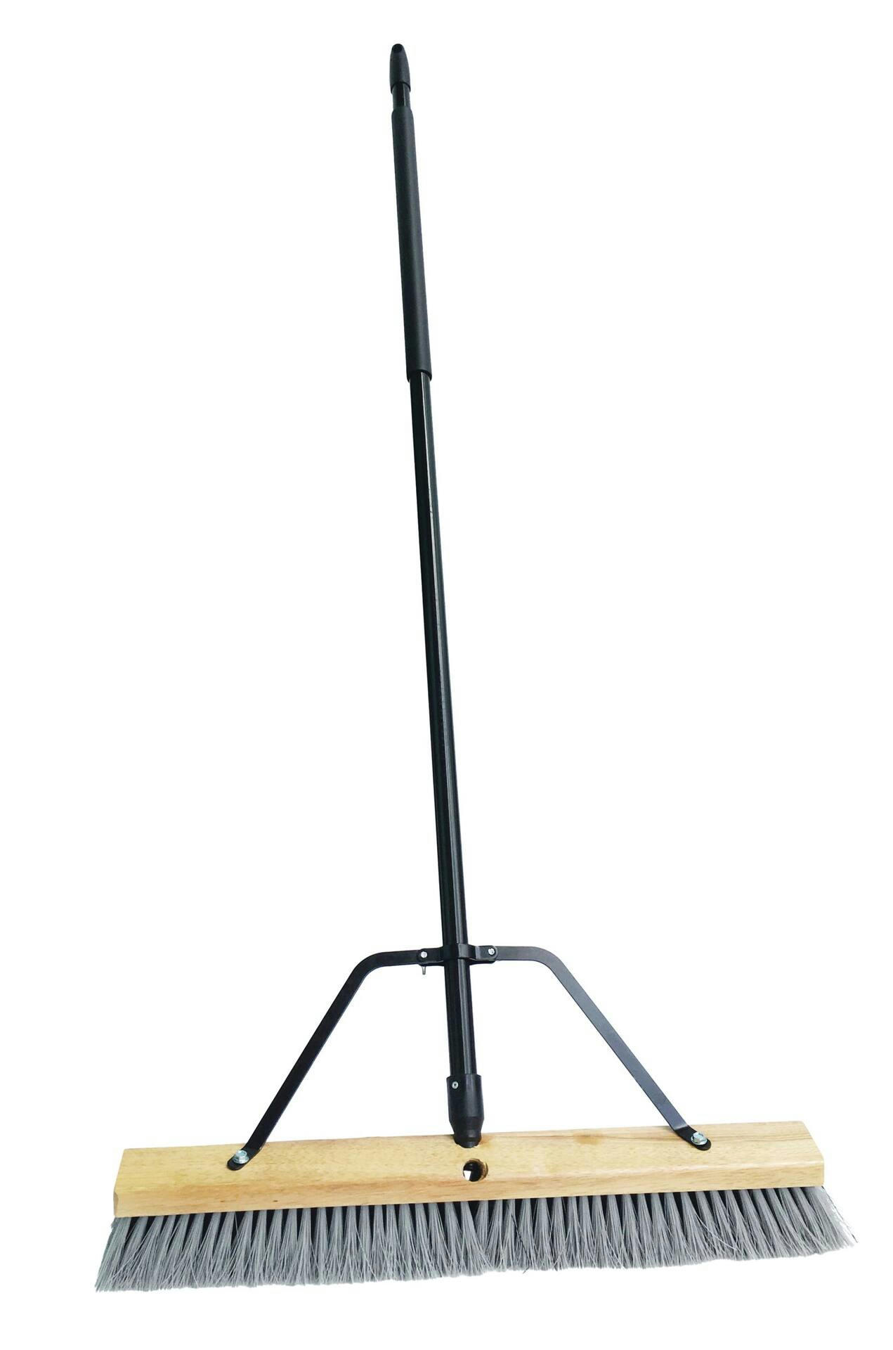 Mastercraft Smooth-Surface Push Broom with Steel Handle, 24-in