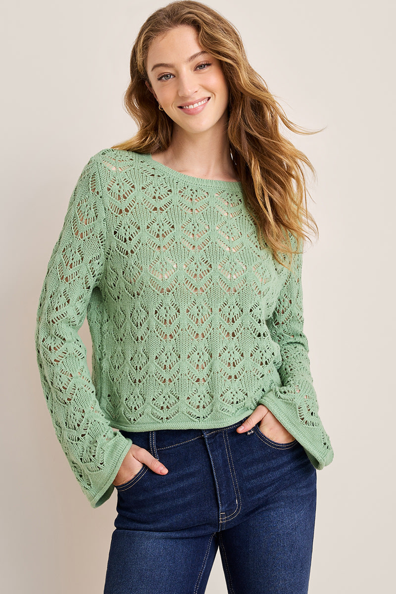 Mindy Pointelle Pullover Sweater
