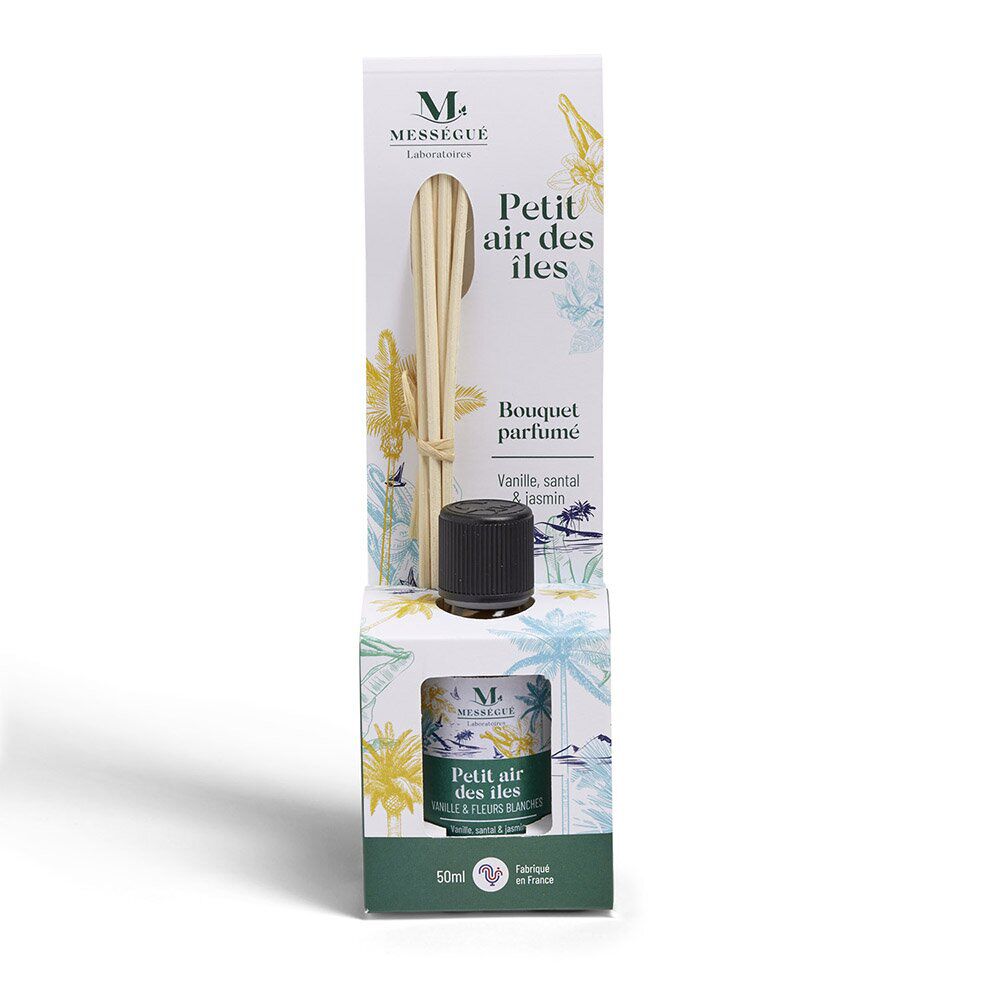 Diffuseur à bâtons Mességué bouquet parfumé vanille santal jasmin 50ml
