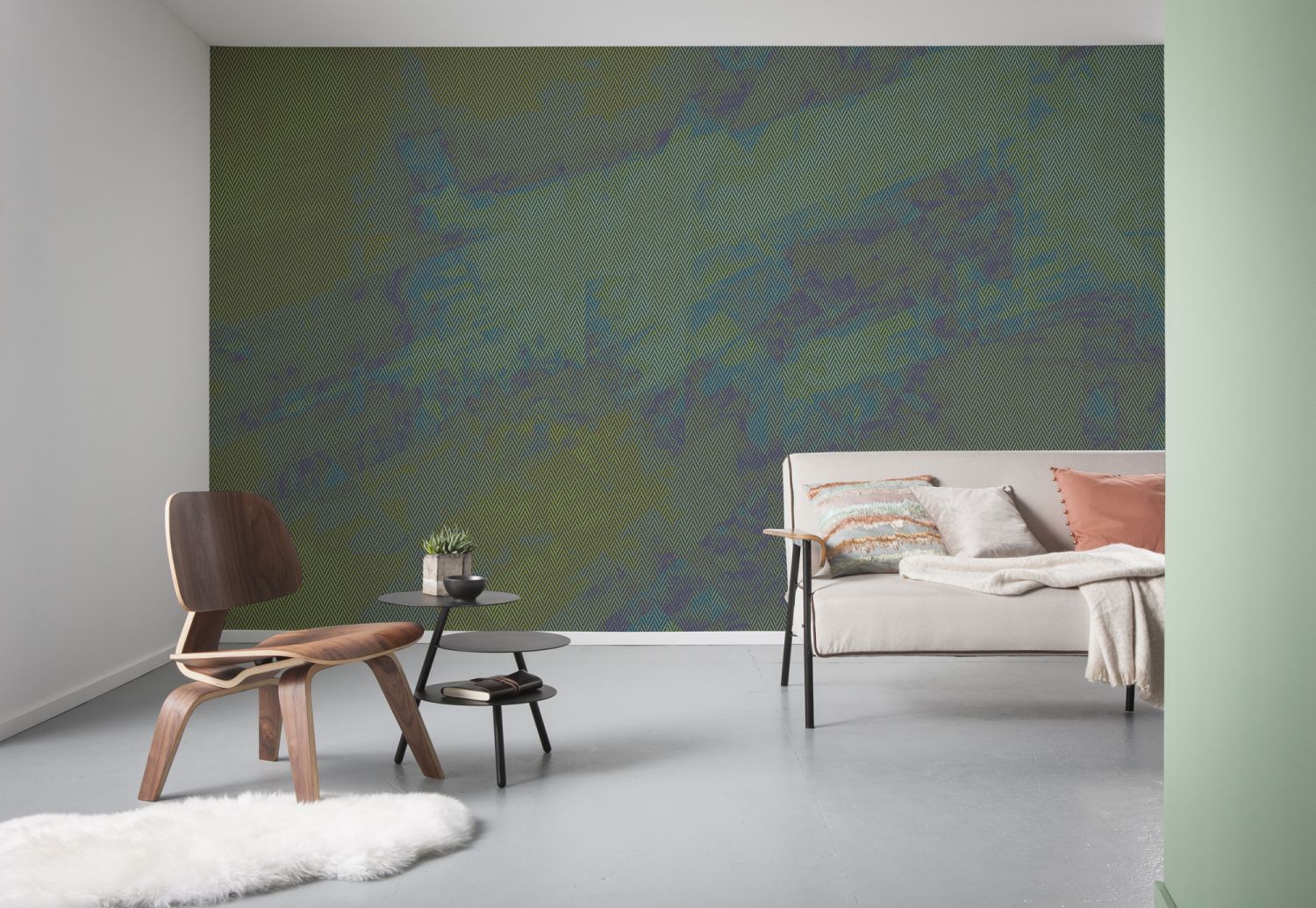 Sanders & Sanders fotobehang kunst geel, blauw en paars - 400 x 250 cm - 611966