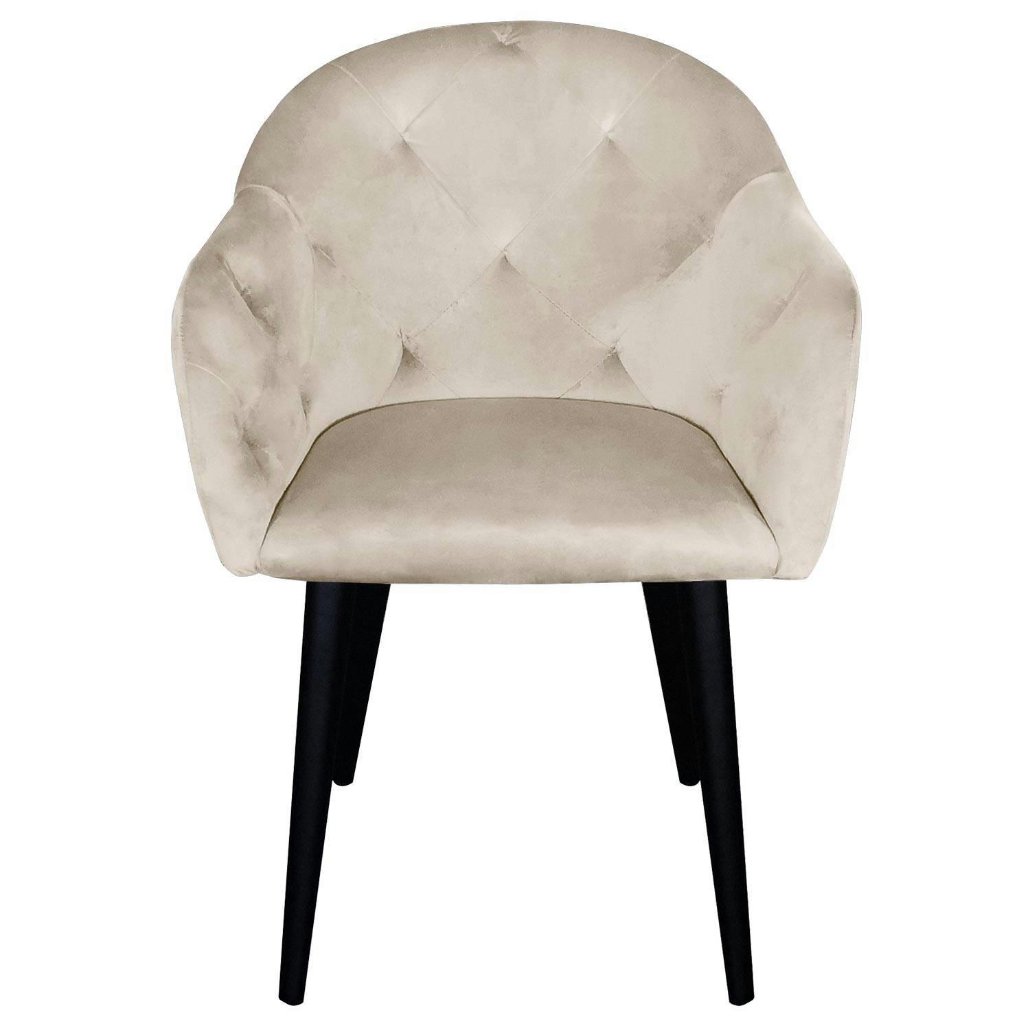 HONORINE - Fauteuil velours beige