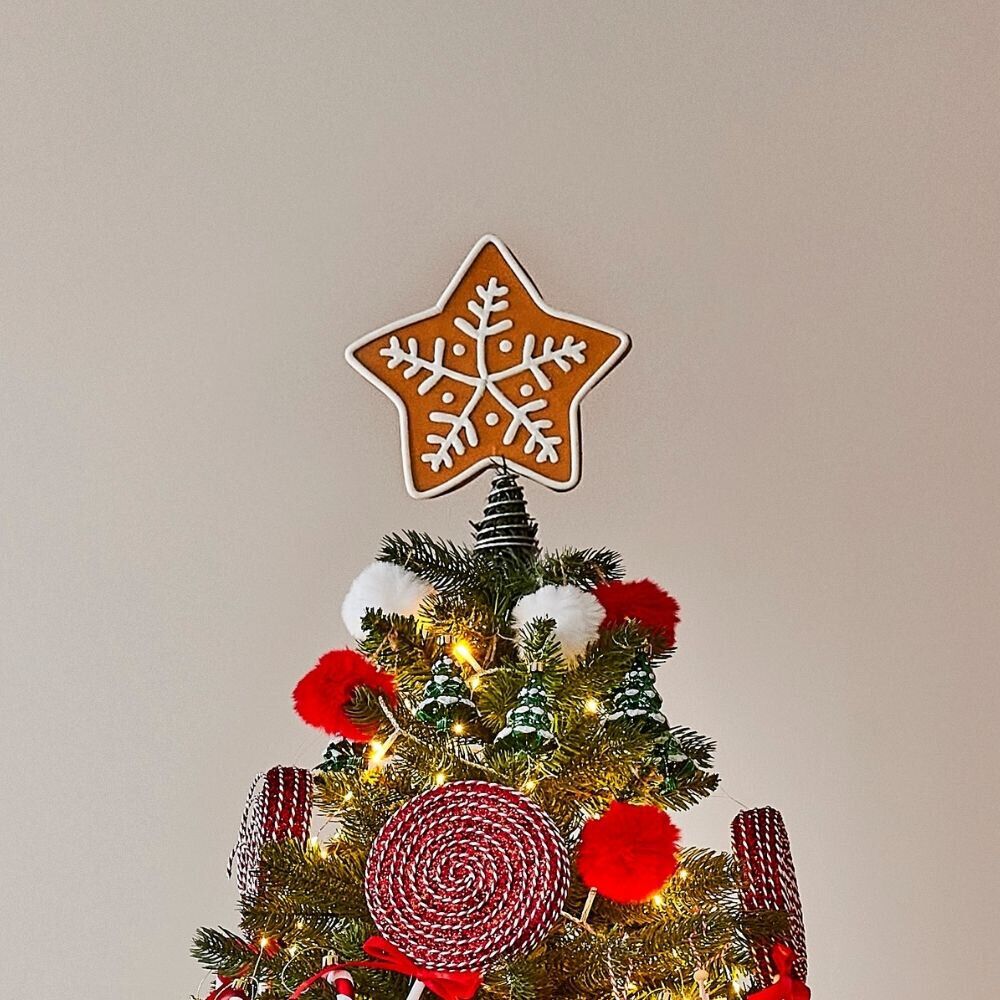 Tête de sapin étoile pain d'épices H16,5cm
