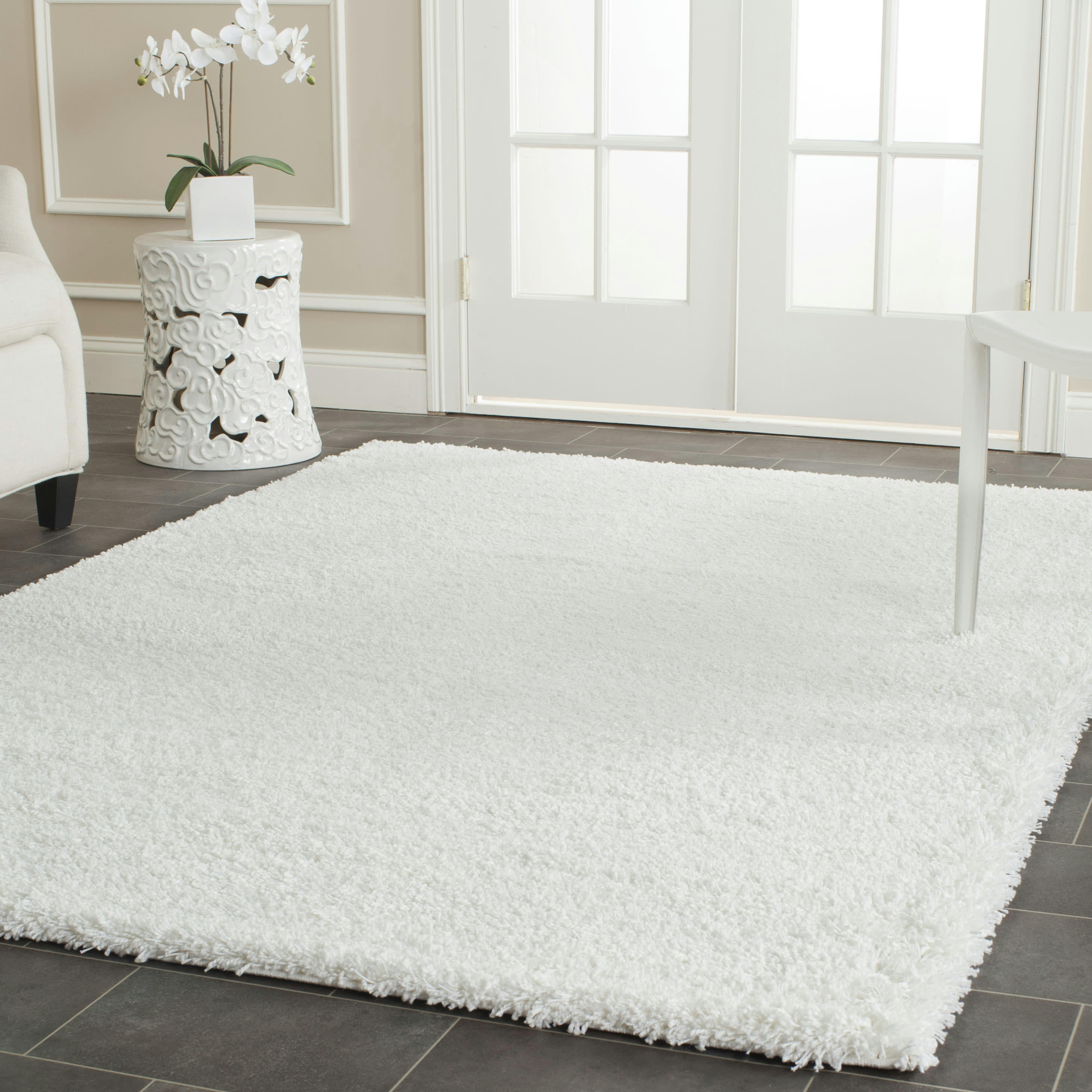 CALIFORNIA SHAG - Tapis de salon interieur hirsute en blanc, 91 x 152 cm