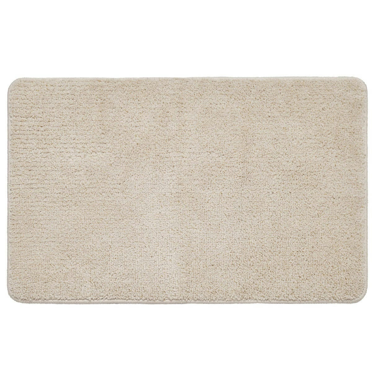 POLYNESIE - Tapis de bain en polyester uni ecru avec fils dorés 50x80cm