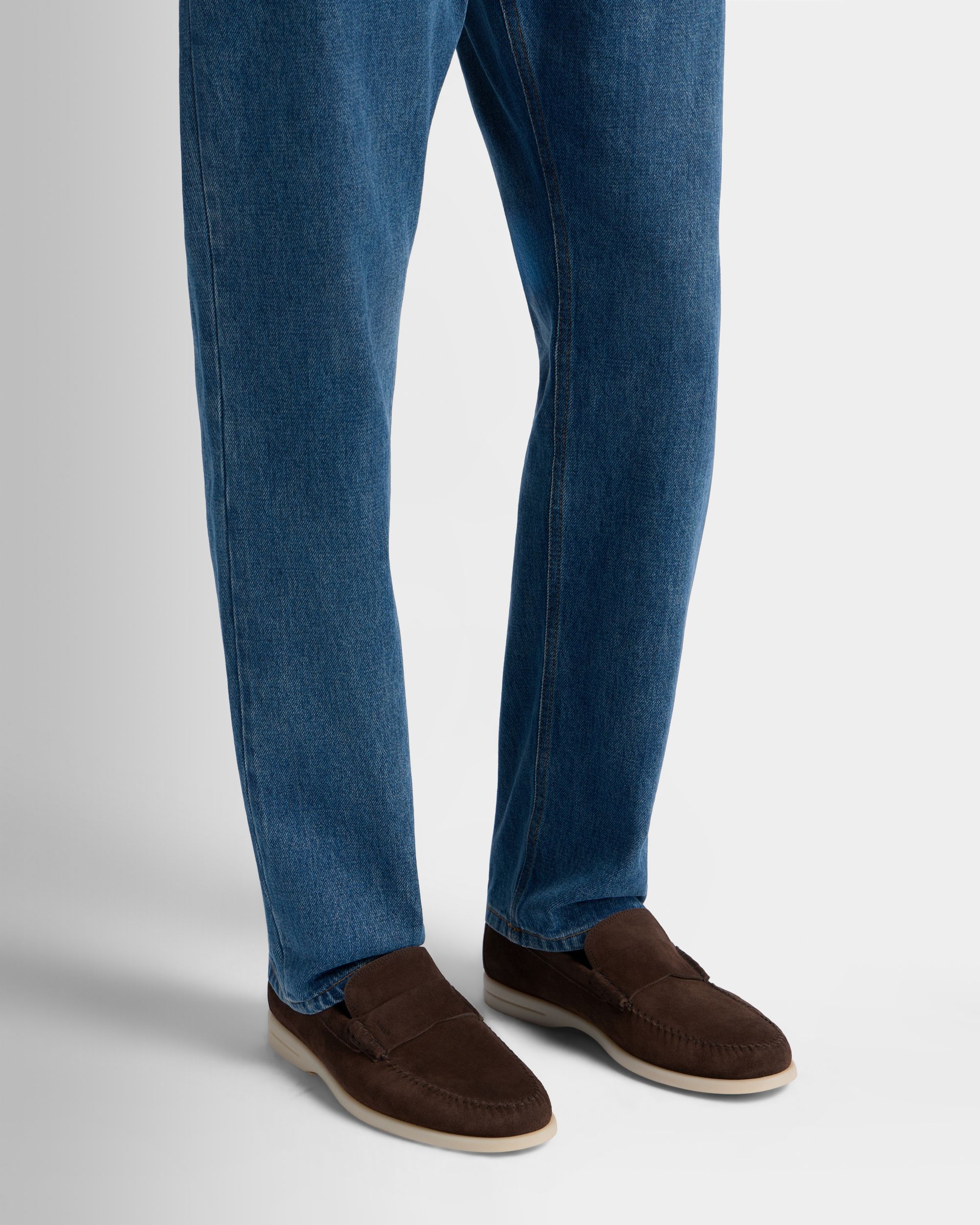 Loafer Switz Moc aus Veloursleder in Ebenholzschwarz