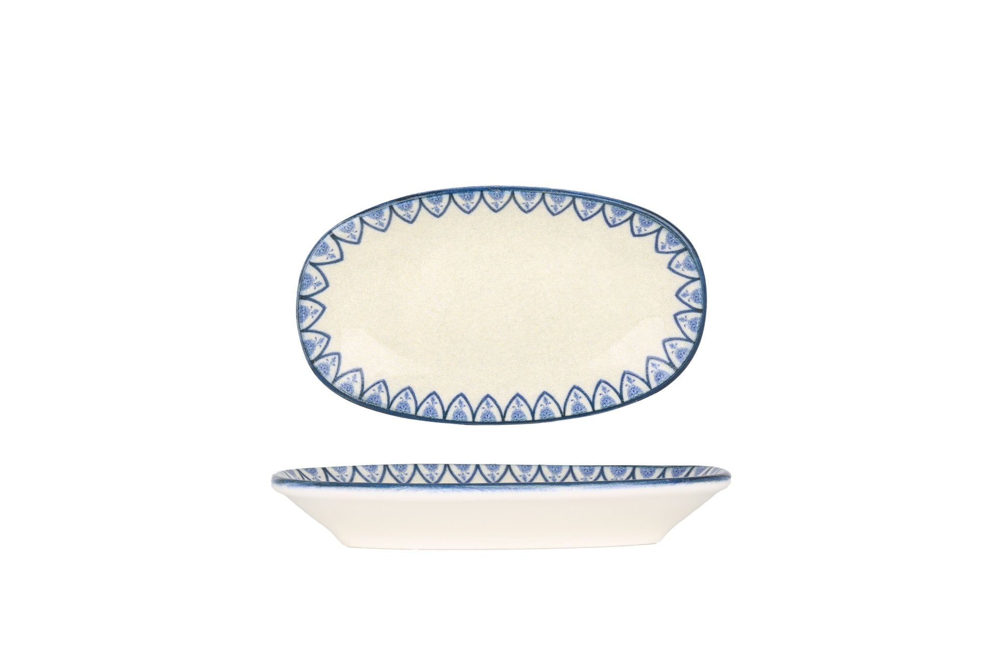 Bonna Diep bord - Esnaf - Porselein - 15x8.5 cm - set van 4