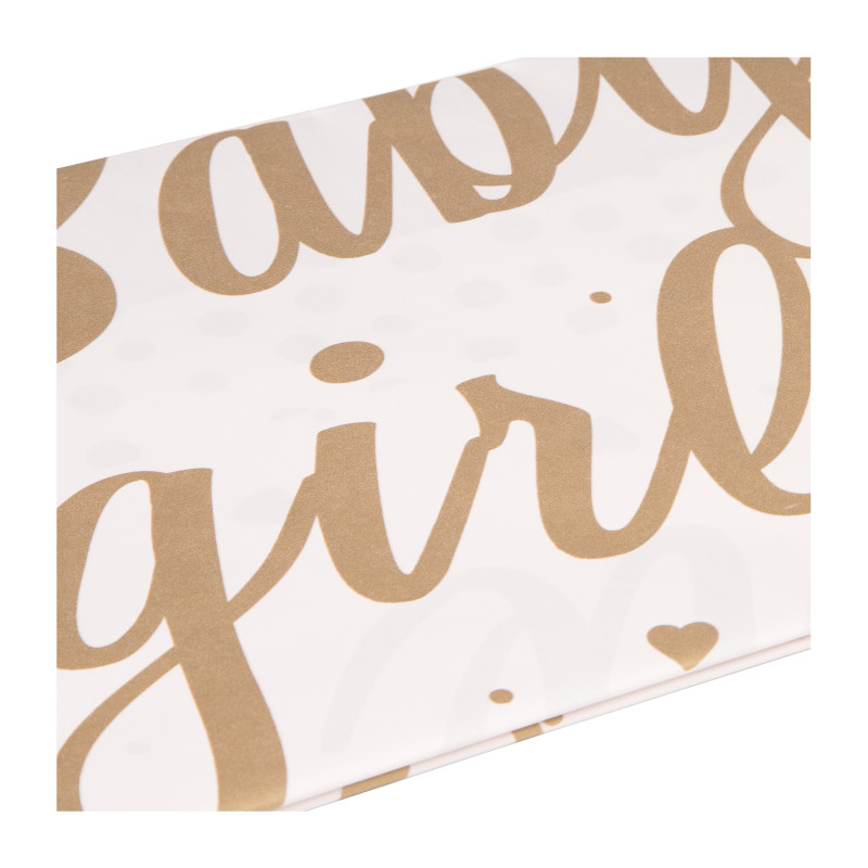 Tafelkleed baby girl - roze/goud - 136x220 cm