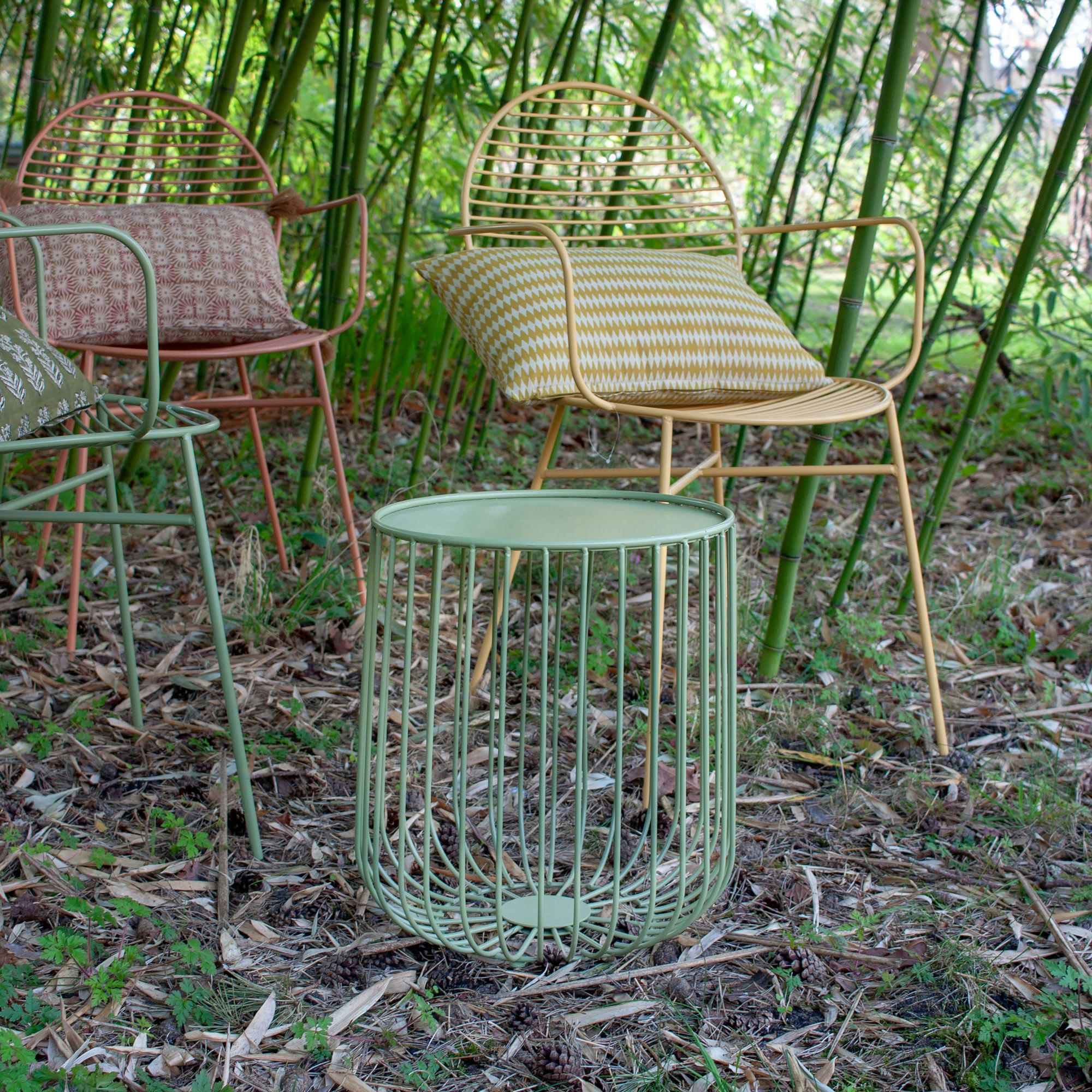 JACKSON - Table d'appoint extérieure en métal vert