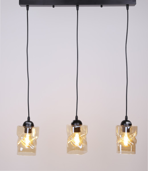 Lampa wisząca czarno-herbaciany FELIS 3xE27x60W wym: 100x62x10 cm Candellux