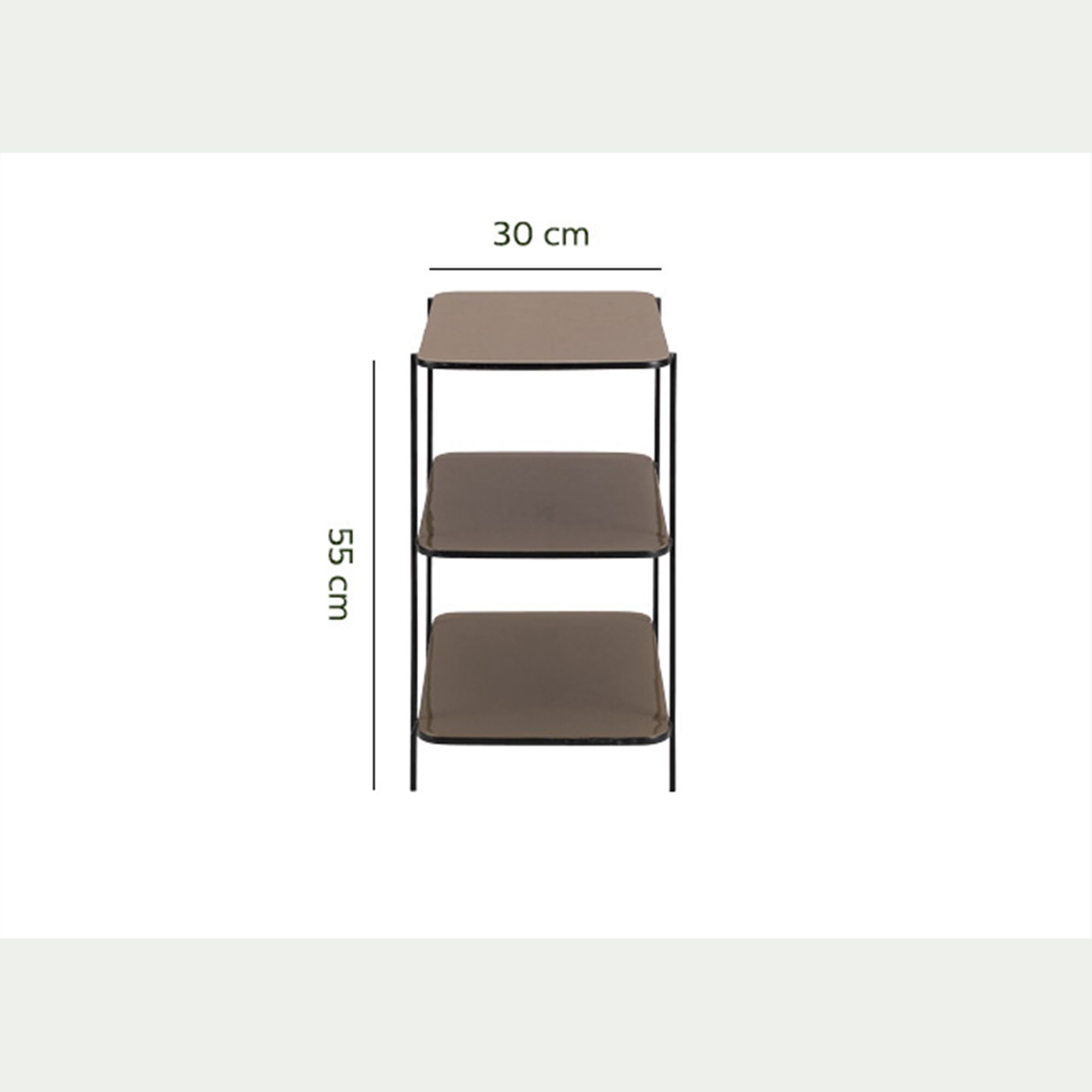 SANTOLINE - Bout de canapé en acier L30xH55cm - beige