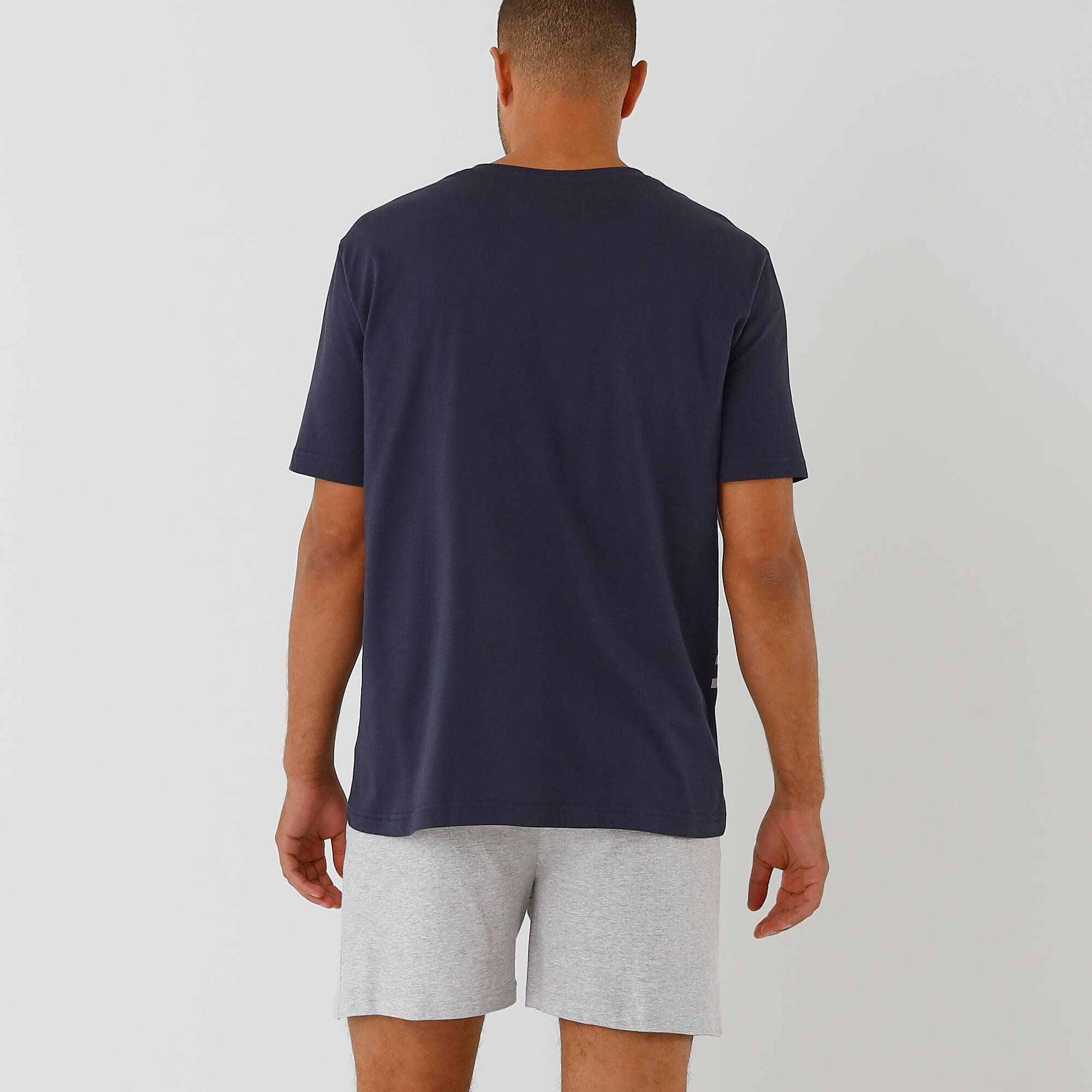 Pyjama short col V à message